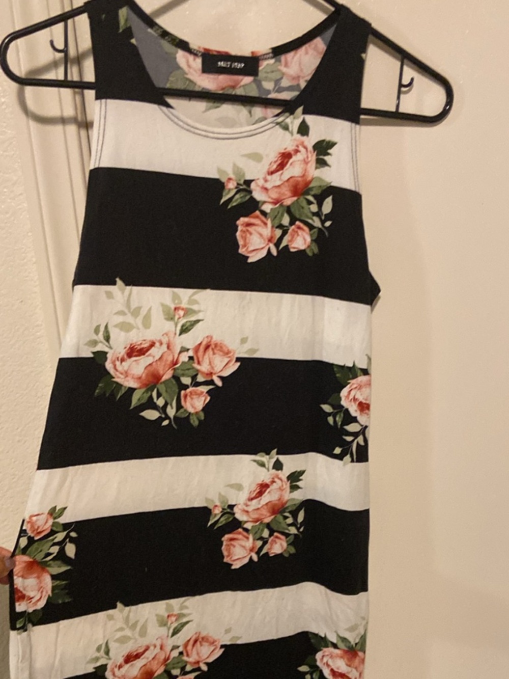 Floral Striped Sleeveless Dress